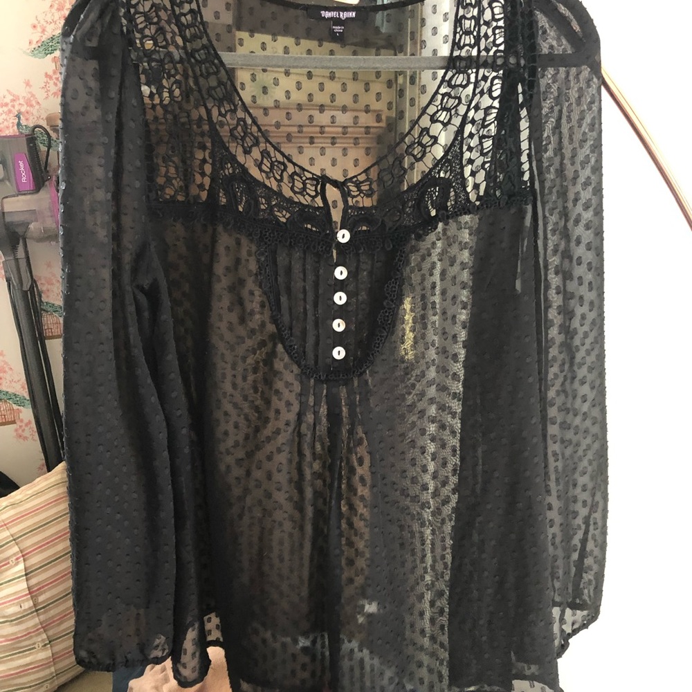 Cute sheer long sleeve shirt.